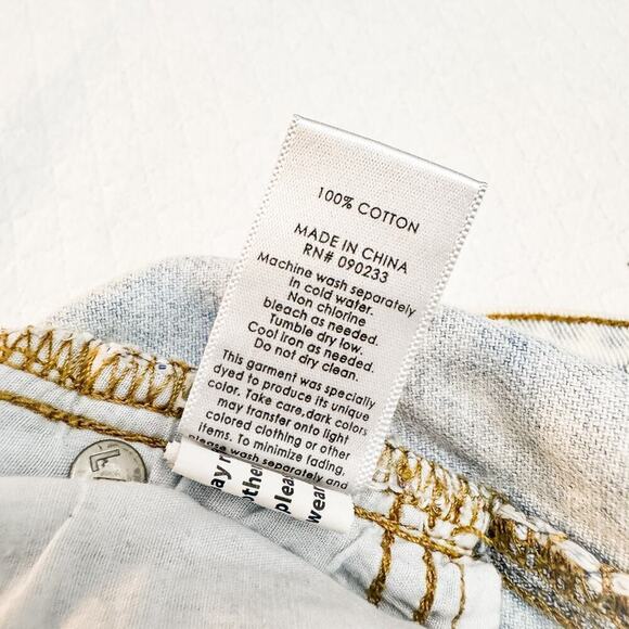 Pacsun High Rise Festival Frayed Shorts Light Denim Wash SZ26 - Picture 3 of 5